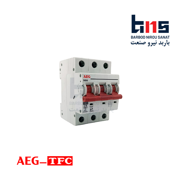 فیوز مینیاتوری سه فاز 10 آمپر آ ا گ مدل DE93 کد C10 (بسته 4 عددی)