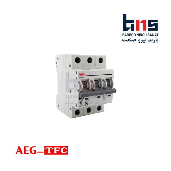 فیوز مینیاتوری سه فاز 16 آمپر آ ا گ مدل DE93 کد C16 (بسته 4 عددی)